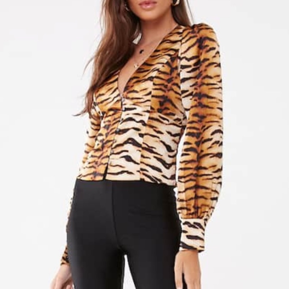 Tiger print corset top
